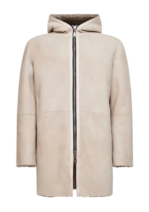 Tagliatore hooded shearling coat - Neutrals