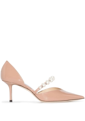 Jimmy Choo Aurelie 65mm pearl-embellished pumps - Pink