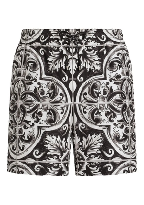 Dolce & Gabbana graphic-print swim shorts - Black