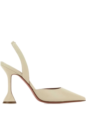 Amina Muaddi 95mm Holli sling-back leather pumps - Neutrals