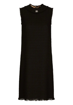 Dolce & Gabbana DNA DG-logo tweed midi dress - Black