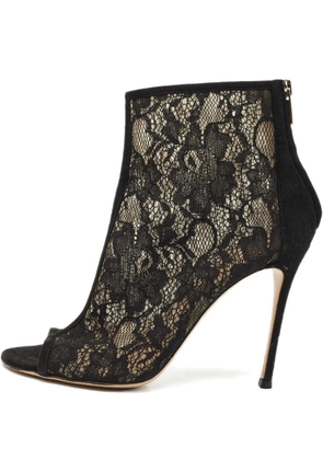 Gianvito Rossi lace open-toe ankle boots - Black