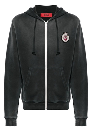 424 appliqué-logo cotton hoodie - Grey