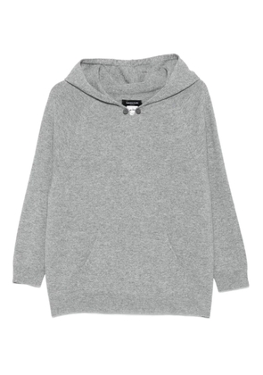 Fabiana Filippi long-sleeves ribbed hoodie - Grey