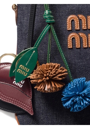 Miu Miu leather leaf-detail keyring - Green