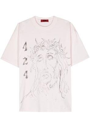 424 sketch-print cotton T-shirt - Pink