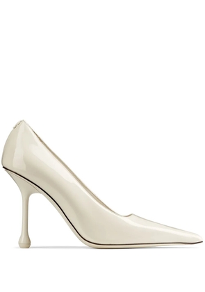 Jimmy Choo Ixia 95mm patent leather pumps - White