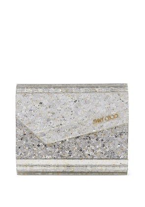 Jimmy Choo mini Candy glitter clutch bag - Grey