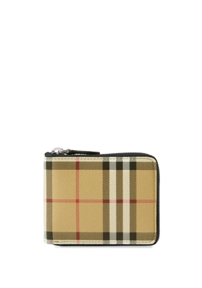 Burberry checked zipped wallet - Brown