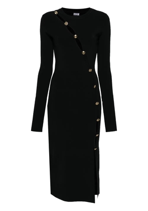 Versace Jeans Couture decorative-buttons knitted midi dress - Black