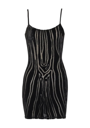 Balmain zebra-print velvet mini dress - Black