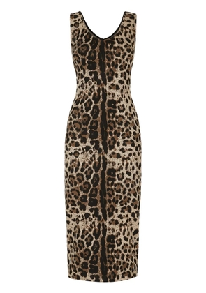 Dolce & Gabbana leopard-print sleeveless dress - Brown
