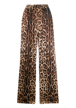 Dolce & Gabbana leopard-print satin pajama bottoms - Neutrals