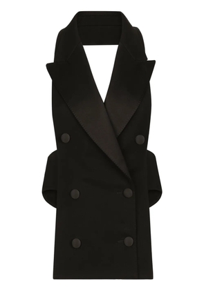 Dolce & Gabbana open-back virgin wool-blend waistcoat - Black