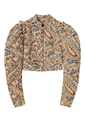 TWINSET paisley puff-sleeve jacket - Neutrals
