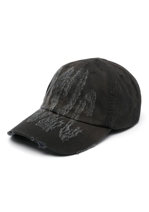 032c Crisis distressed-logo cap - Black