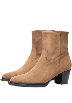 Poche Paris pointed-toe ankle boots - Brown