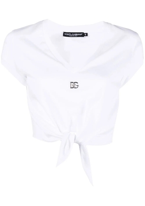 Dolce & Gabbana DG knot-front T-shirt - White