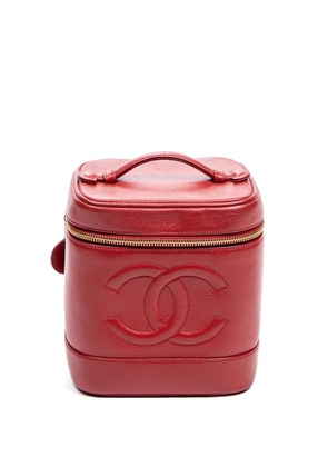 CHANEL Pre-Owned 1996-1997 CC Vanity Case logo zip bag - Red