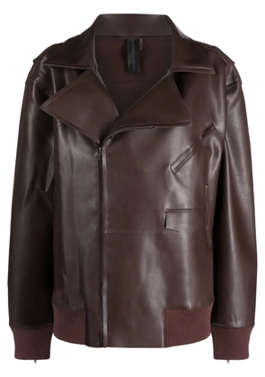 Norma Kamali oversized zip-up biker jacket - Brown
