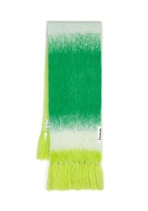 izzue ombré-effect fringed scarf - Green