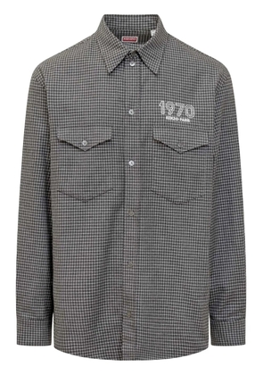 Kenzo logo-embroidered cotton shirt - Grey