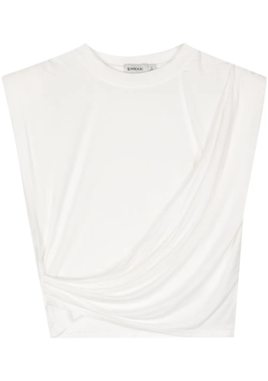 Simkhai Estelle draped crop top - White