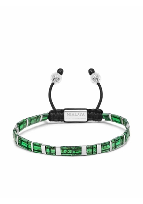 Nialaya Jewelry logo-engraved beaded bracelet - Green