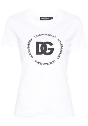 Dolce & Gabbana DNA embroidered-logo interlock T-shirt - White