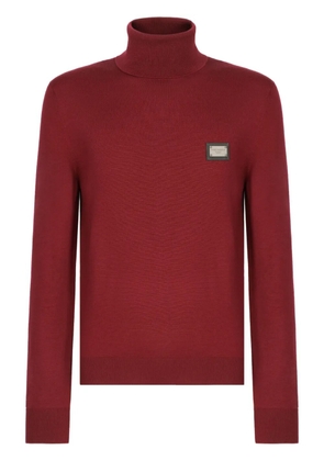 Dolce & Gabbana DG Essentials roll-neck wool jumper - Red