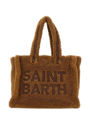MC2 Saint Barth logo-embroidered Teddy tote bag - Brown