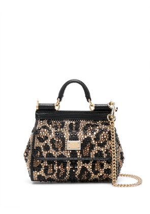 Dolce & Gabbana mini Sicily crystal tote bag - Black