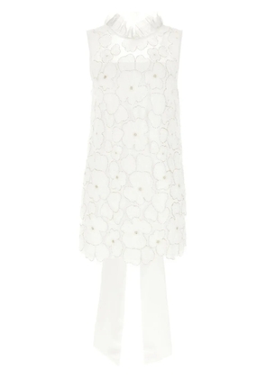 Self-Portrait satin mini dress - White