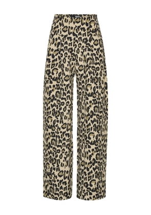 ROTATE BIRGER CHRISTENSEN pleated leopard-print trousers - Brown