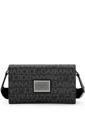 Dolce & Gabbana coated jacquard cross body bag - Black