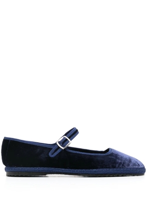 Scarosso Petra velvet ballerina shoes - Blue