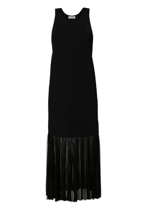 Jil Sander plissé-detailed knitted maxi dress - Black