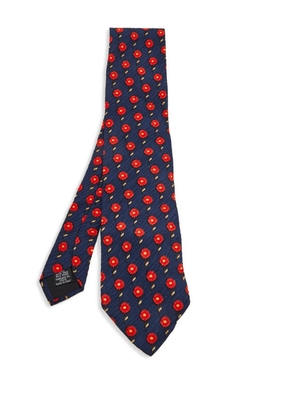 BOSS floral-print tie - Blue