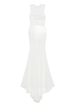Alex Perry sequinned mesh gown - White