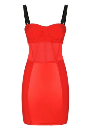 Dolce & Gabbana silk corset mini dress - Red