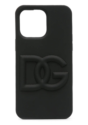 Dolce & Gabbana logo-embossed iPhone 14 Pro Max case - Black