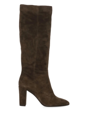 Julie Dee round-toe zip leather boots - Brown