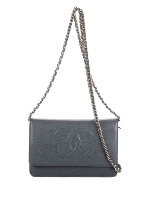 CHANEL Pre-Owned 2000 logo-embossed shoulder bag - Blue