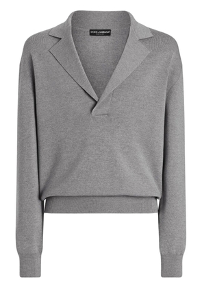Dolce & Gabbana notch-collar jumper - Grey