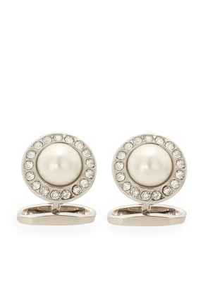 Dolce & Gabbana embellished dome cufflinks - Silver