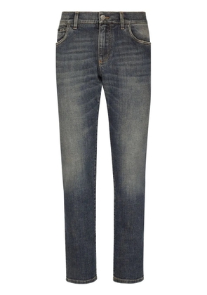 Dolce & Gabbana logo-appliqué skinny jeans - Blue