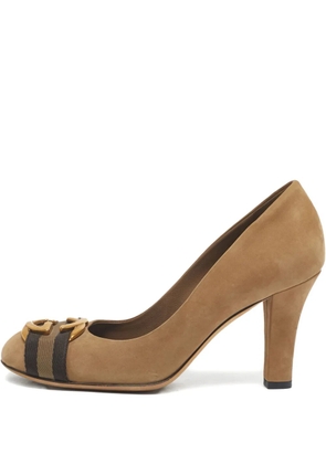 Gucci Pre-Owned Interlocking-G buckle leather pumps - Neutrals