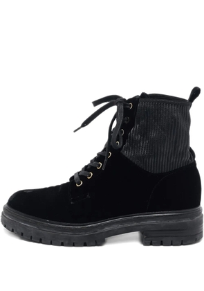 Gianvito Rossi velvet lace-up boots - Black