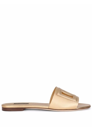 Dolce & Gabbana DG-logo leather sandals - Gold
