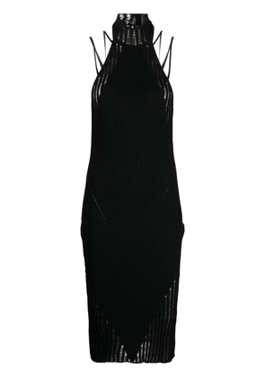 ANDREĀDAMO halterneck knitted midi dress - Black